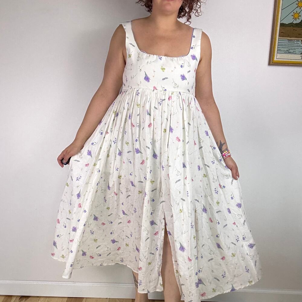 OHSevenDays floral midi maternity dress size Large